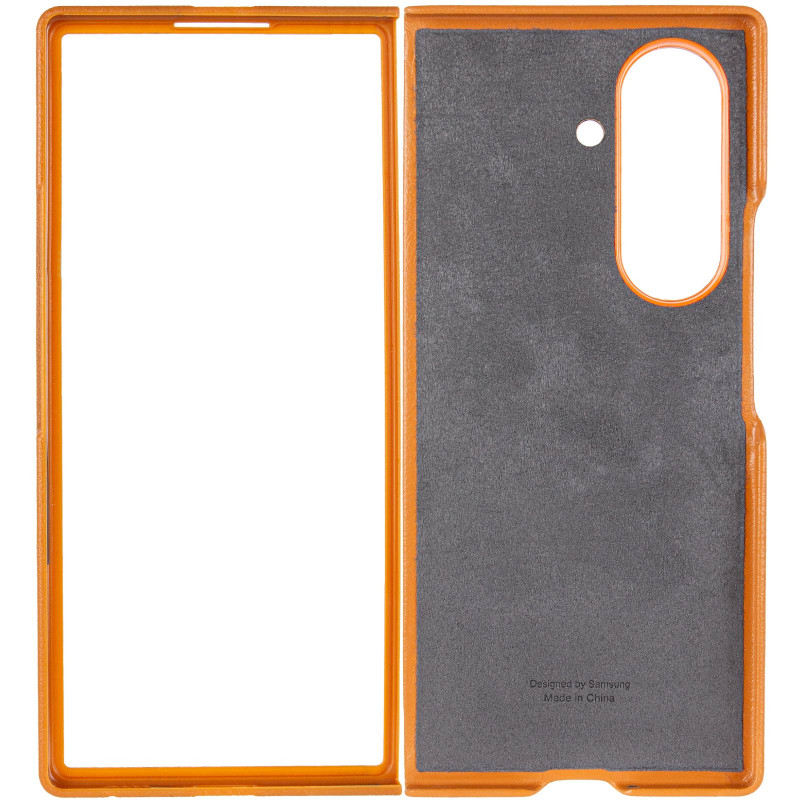 Фото Кожаный чехол Leather Case (AAA) with stand для Samsung Galaxy Z Fold7 (Tan) в магазине vchehle.ua