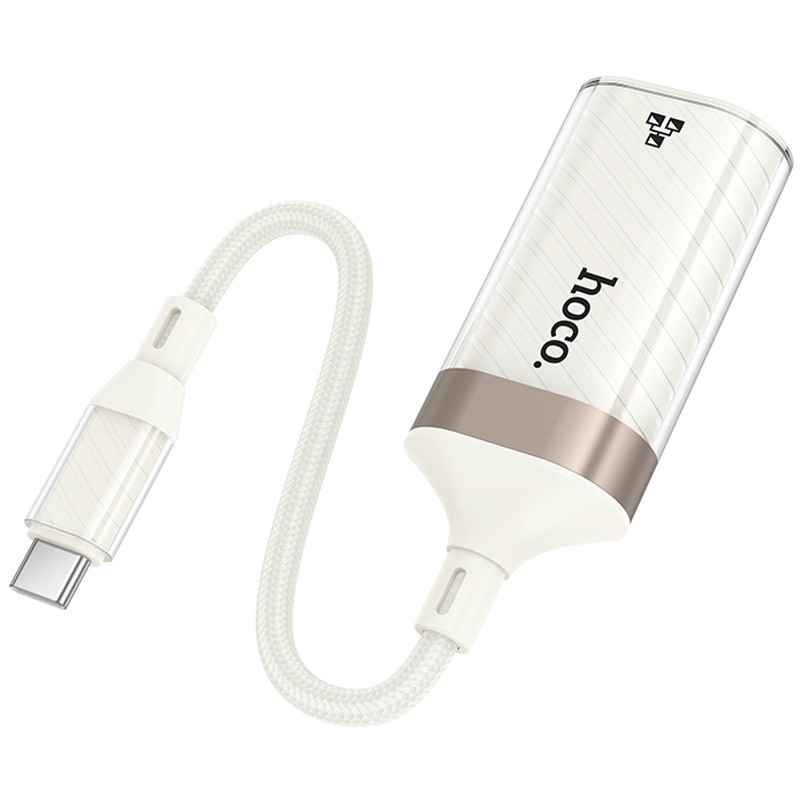 Фото Переходник Hoco UA41B Crystal Type-C to RJ45 100 Mbs (0.15m) (Apricot) в магазине vchehle.ua