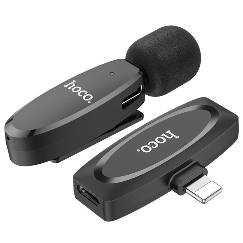 Петличний бездротовий мікрофон Hoco L15 Crystal lightning (Black) в магазині vchehle.ua