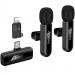 Петличный беспроводной микрофон Hoco L20A Mini Voice (Lightning/Type-C) 60 mAh (Black)