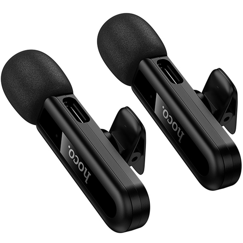 Петличный беспроводной микрофон Hoco L20A Mini Voice (Lightning/Type-C) 60 mAh (Black) в магазине vchehle.ua