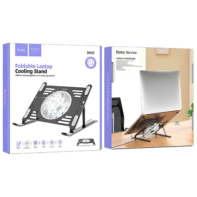 Купити Підставка для ноутбука/планшета Hoco DH22 Active Cooling (Black) на vchehle.ua