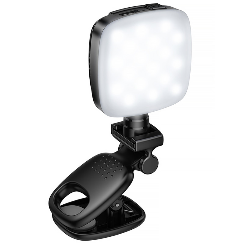 Портативная лампа для селфи Hoco K28 Square Selfie Light 200 mAh (Black) в магазине vchehle.ua
