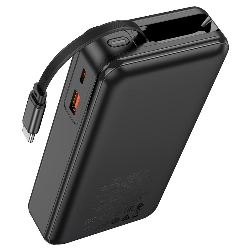Портативний ЗП Power Bank Hoco Q41 Bright 22.5W+PD20W with cable Type-C 20000mAh (Black) в магазині vchehle.ua