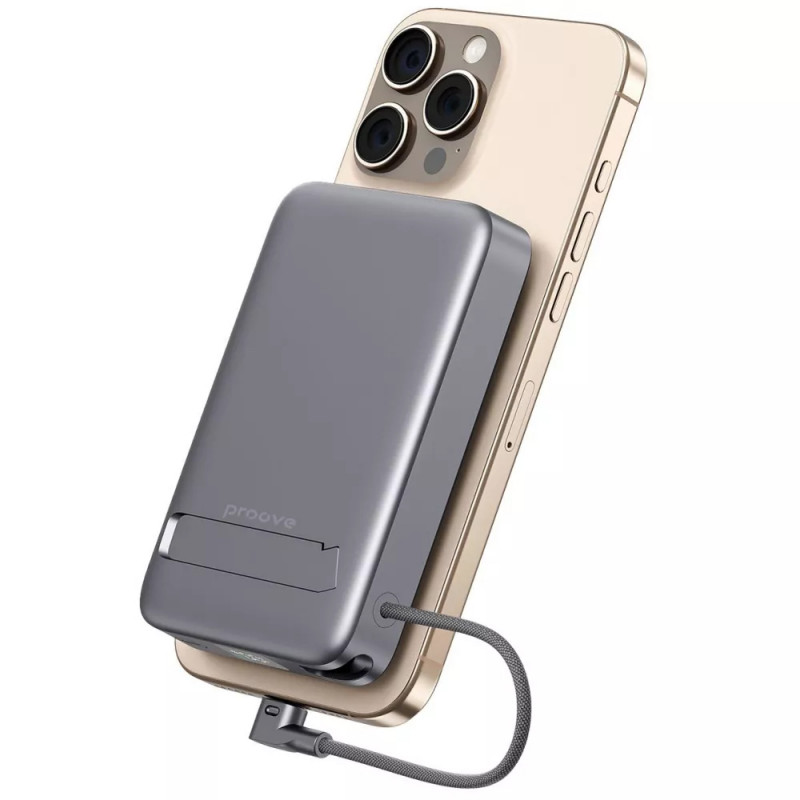 Фото Power Bank Proove 10000mAh OverPower 35W с БЗУ Qi2 (Gray) в магазине vchehle.ua