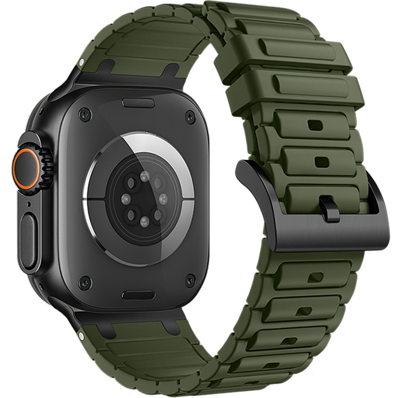 Фото Ремешок Hoco WA35 Emir series thickened silicone strap для Apple watch 38/40/41mm (Army Green) на vchehle.ua