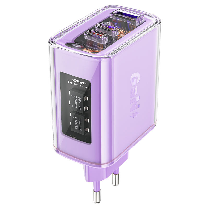 МЗП Acefast A45 Exploration series PD65W GaN (1USB-A/2C) (Purple alfalfa)