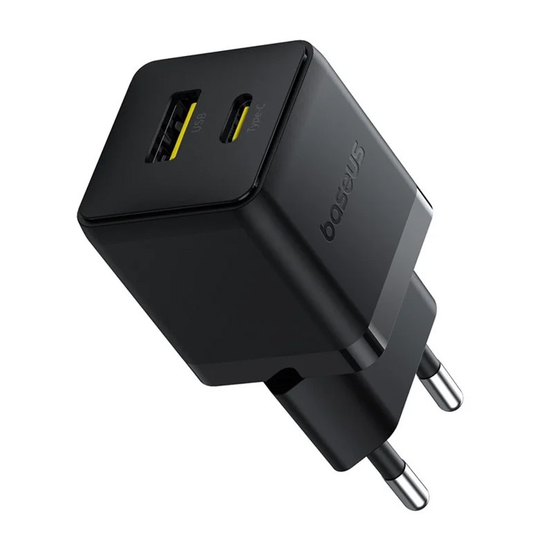 Купить СЗУ Baseus Palm Fast Charger 30W (1USB-A/1C) + кабель Type-C to Type-C (P1011160A) (Cluster Black) на vchehle.ua