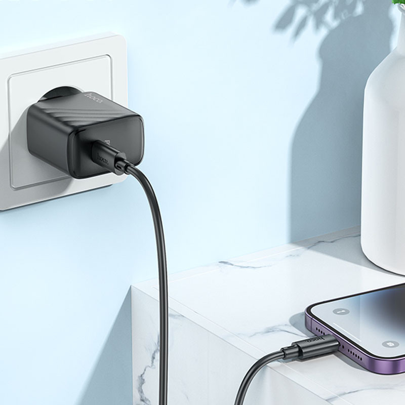 Замовити МЗП Hoco CS22A Value PD30W (1USB-C) + кабель Type-C to Lightning (Black) на vchehle.ua