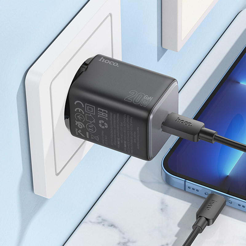 Купить СЗУ Hoco N40 Mighty PD20W (1USB-C) (Black) на vchehle.ua