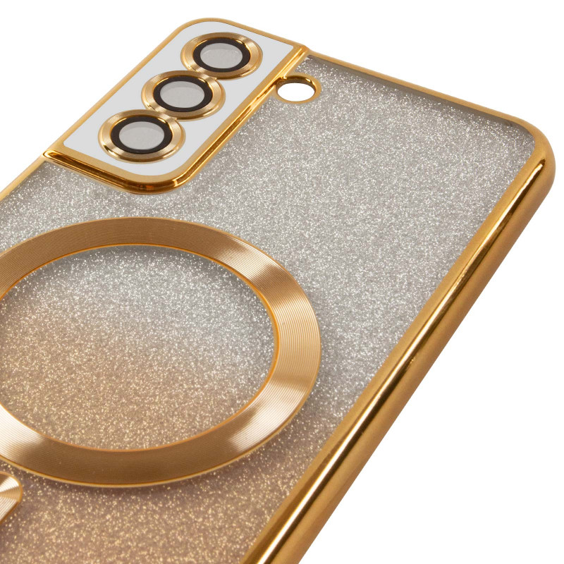 Фото TPU чехол Delight case with Magnetic Safe с защитными линзами на камеру для Samsung Galaxy S21 (Золотой / Gold) в магазине vchehle.ua