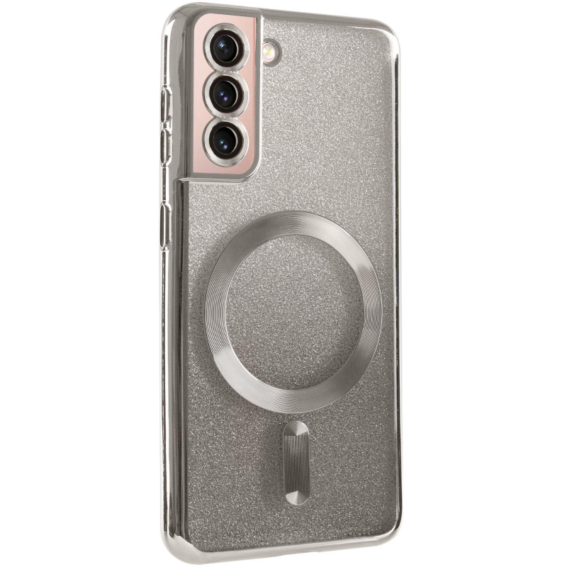 TPU чехол Delight case with Magnetic Safe с защитными линзами на камеру для Samsung Galaxy S21 (Серый / Gray)