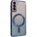 TPU чехол Delight case with Magnetic Safe с защитными линзами на камеру для Samsung Galaxy S21 (Синий / Deep navy)