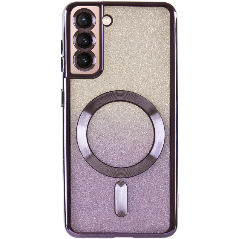 Фото TPU чехол Delight case with Magnetic Safe с защитными линзами на камеру для Samsung Galaxy S21 (Фиолетовый / Deep Purple) на vchehle.ua