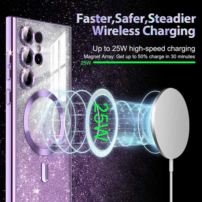 TPU чохол Delight case with Magnetic Safe з захисними лінзами на камеру на Samsung Galaxy S25 Ultra (Фіолетовий / Purple) в магазині vchehle.ua