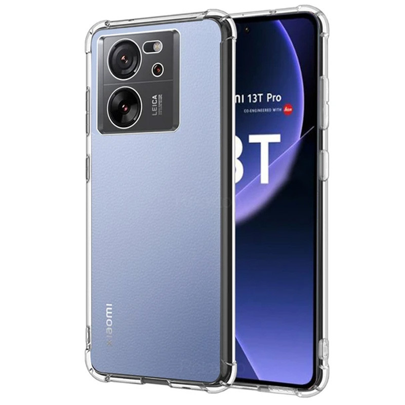 TPU чехол GETMAN Ease logo усиленные углы Full Camera для Xiaomi 13T / 13T Pro (Бесцветный (прозрачный))