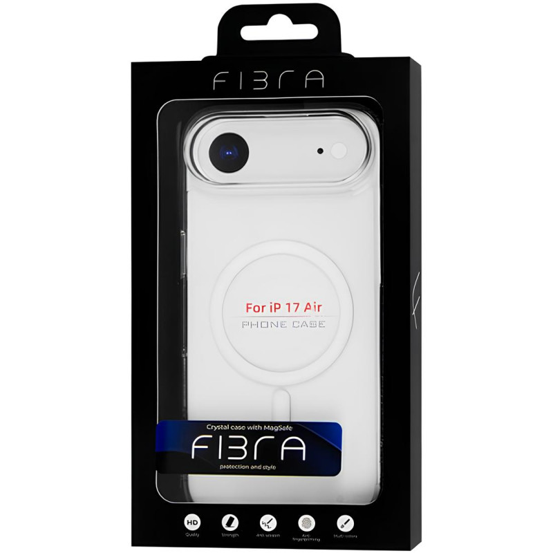 Фото TPU+Acrylic чехол Fibra Crystal with Magnetic safe для Apple iPhone 17 Air (6.5") (Clear) на vchehle.ua