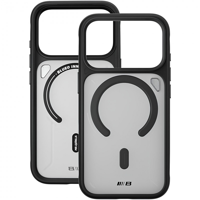 Фото TPU+PC чохол Blueo Frosted Heat Dissipation Stand with Magnetic safe Apple iPhone 17 Pro (6.3") (Чорний) в маназині vchehle.ua