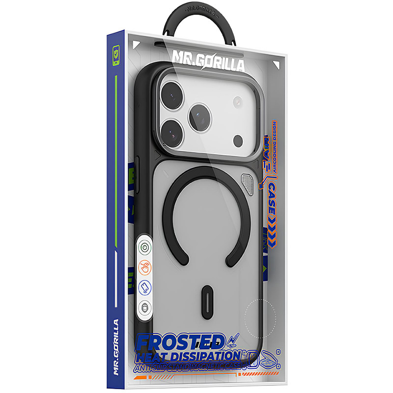 TPU+PC чехол Blueo Frosted Heat Dissipation Stand with Magnetic safe для Apple iPhone 17 Pro Max (6.9") (Черный) в магазине vchehle.ua