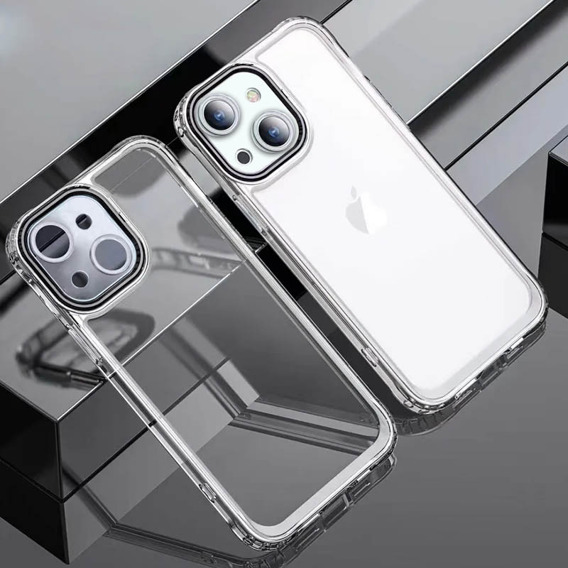 Фото TPU+PC чохол ColorCam на Apple iPhone 14 (6.1") (Прозорий / Чорний) на vchehle.ua