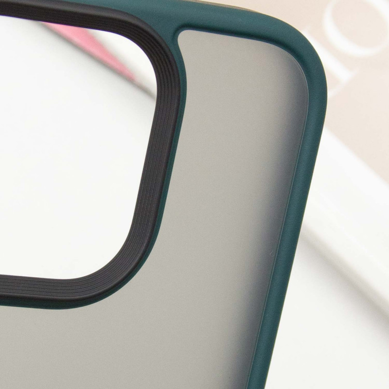 Замовити TPU+PC чохол Metal Buttons на Apple iPhone 16 Pro (6.3") (Зелений / Dark Green) на vchehle.ua