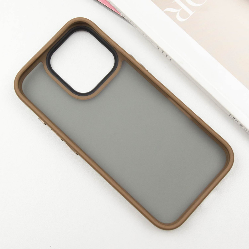 TPU+PC чохол Metal Buttons на Apple iPhone 16 Pro (6.3") (Золотий / Gold) в магазині vchehle.ua