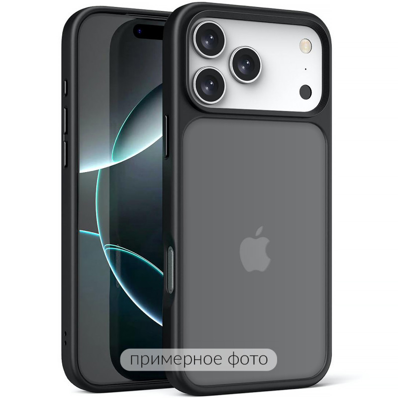 TPU+PC чехол Metal Buttons для Apple iPhone 17 (6.3") (Черный / Black)