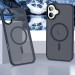 Фото TPU+PC чехол Metal Buttons with  Magnetic Safe Colorful для Apple iPhone 16 (6.1") (Синий / Navy Blue) на vchehle.ua
