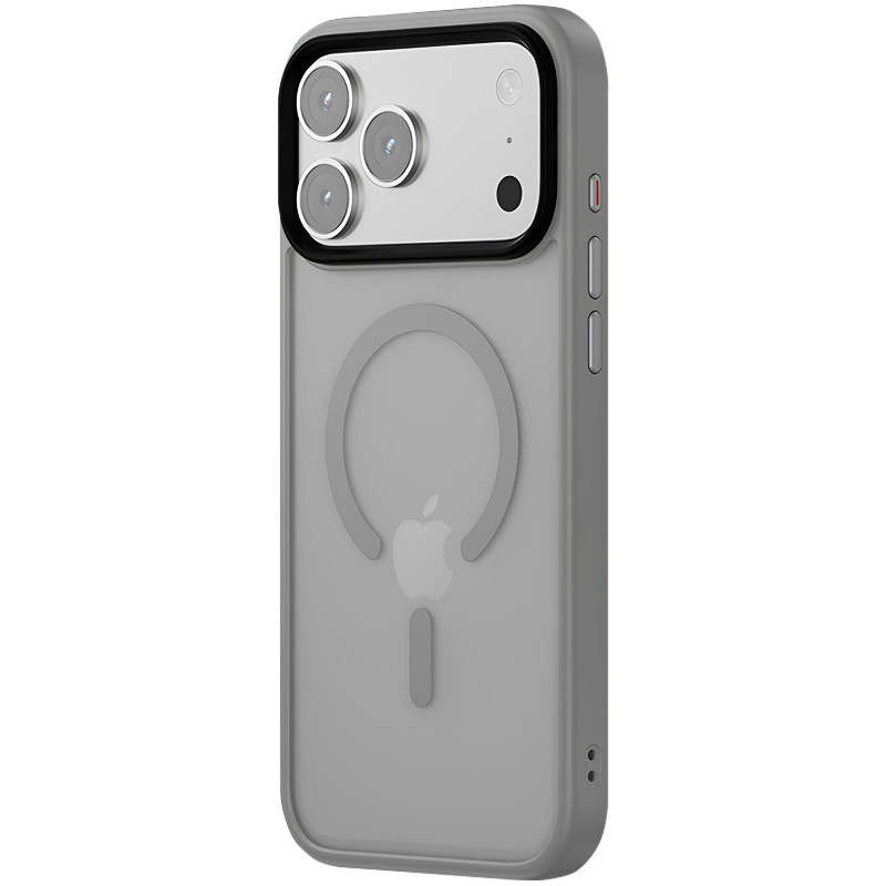 Фото TPU+PC чохол Metal Buttons with Magnetic Safe Colorful на Apple iPhone 17 Pro (6.3") (Сірий / Grey) в маназині vchehle.ua