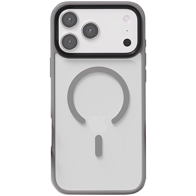 Фото TPU+PC чехол Metal Buttons with  Magnetic Safe Colorful для Apple iPhone 17 Pro Max (6.9") (Серый / Grey) на vchehle.ua