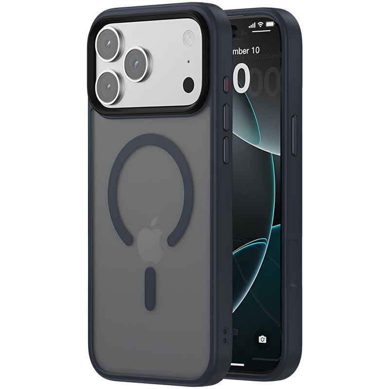 TPU+PC чехол Metal Buttons with  Magnetic Safe Colorful для Apple iPhone 17 Pro Max (6.9") (Синий / Navy Blue)