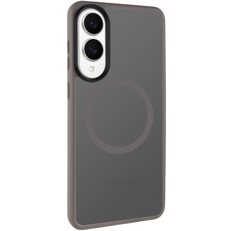 TPU+PC чохол Metal Buttons with Magnetic Safe Colorful на Samsung Galaxy S25 Edge (Сірий / Grey)