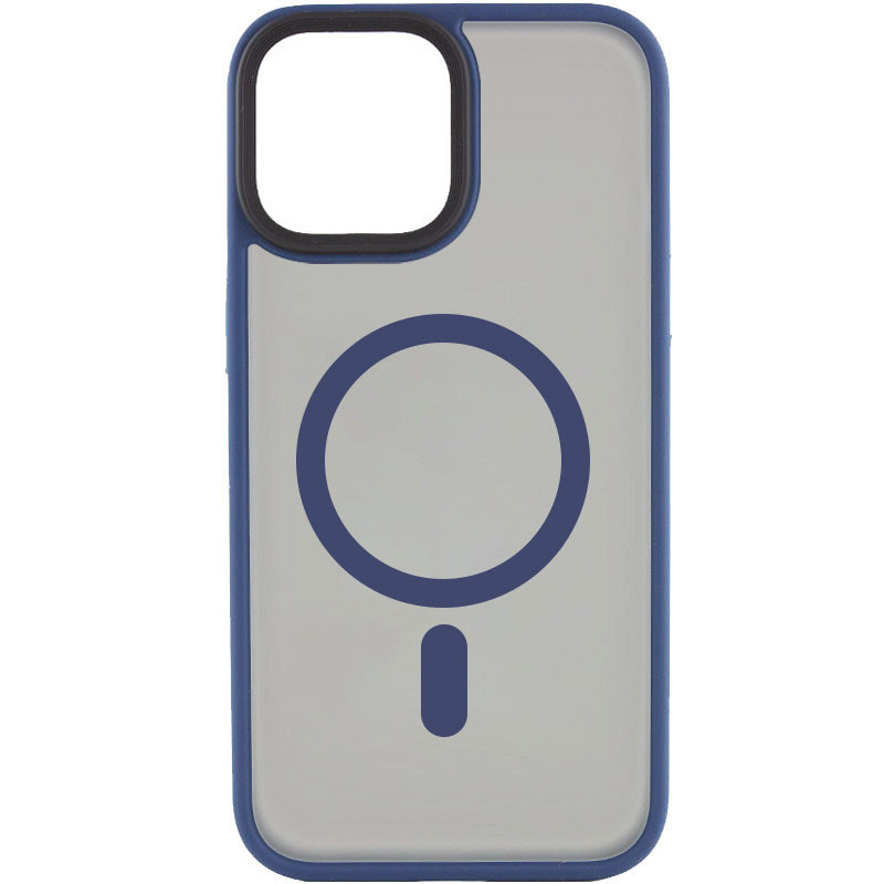 TPU+PC чохол Metal Buttons with Magnetic Safe на Apple iPhone 15 Plus (6.7") (Синій / Navy Blue)