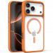 TPU+PC чехол Metal Buttons with Magnetic Safe для Apple iPhone 17 Pro (6.3") (Оранжевый / Orange)