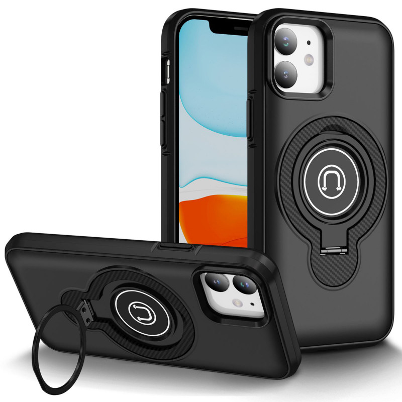 TPU+Textured PC Magnet на Apple iPhone 11 / XR (6.1") (Black)