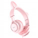 Фото Уценка Накладные наушники Hoco W36 Cat ear (3.5mm/1.2m) (Поврежденная упаковка / Pink) на vchehle.ua