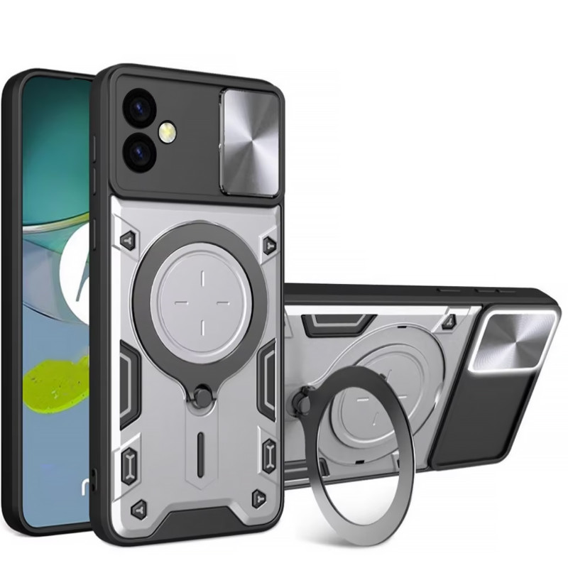 Удароміцний чохол Bracket case with Magnetic на Samsung Galaxy A07 (Silver)