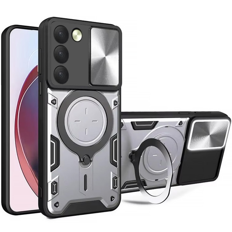 Удароміцний чохол Bracket case with Magnetic на Xiaomi Redmi 15 (EU) (Silver)