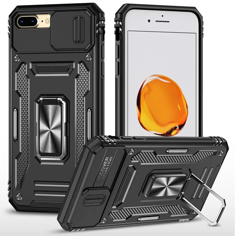 Удароміцний чохол Camshield Army Ring на Apple iPhone 7 plus / 8 plus (5.5") (Чорний / Black)