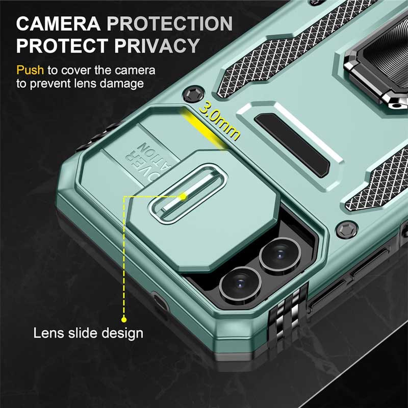 Фото Ударопрочный чехол Camshield Army Ring для Samsung Galaxy A07 (Зеленый / Light Green) на vchehle.ua