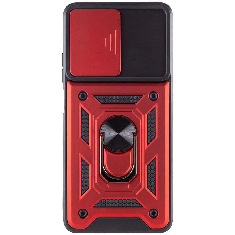 Ударопрочный чехол Camshield Serge Ring для Xiaomi Redmi 12 / Poco M6 Pro 5G (Красный) в магазине vchehle.ua