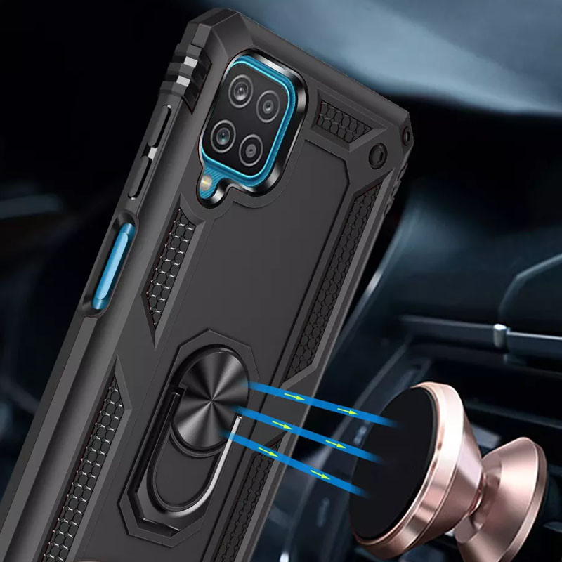 Замовити Ударостійкий чохол Serge Ring for Magnet на Samsung Galaxy A12 / M12 (Чорний) на vchehle.ua