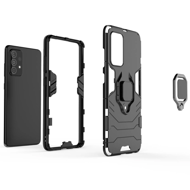 Замовити Ударостійкий чохол Transformer Ring for Magnet на Samsung Galaxy A52 4G / A52 5G / A52s (Чорний / Soul Black) на vchehle.ua