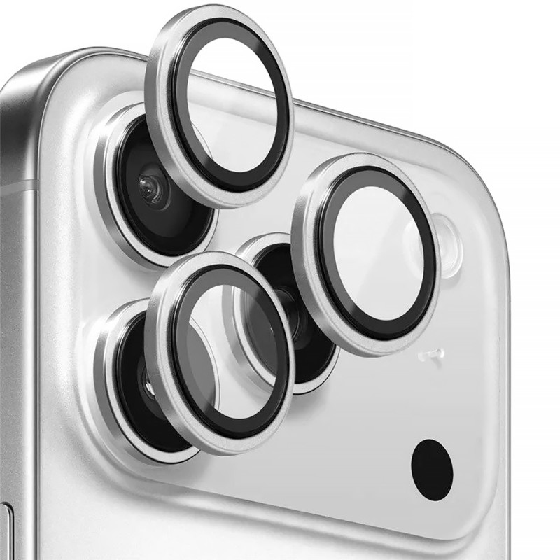 Защитное стекло BlueO Metal на камеру для Apple iPhone 17 Pro / 17 Pro Max (Серебряный / Silver)