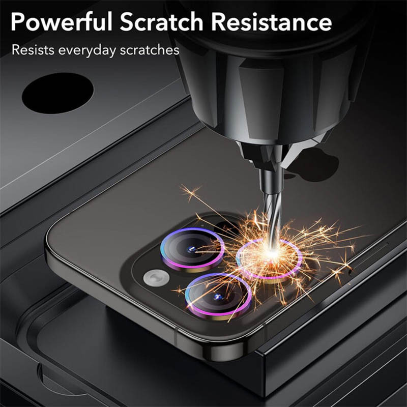 Фото Захисне скло Metal Classic на камеру (в упак.) на Apple iPhone 13 Pro / 13 Pro Max (Бузковий / Rainbow) в маназині vchehle.ua