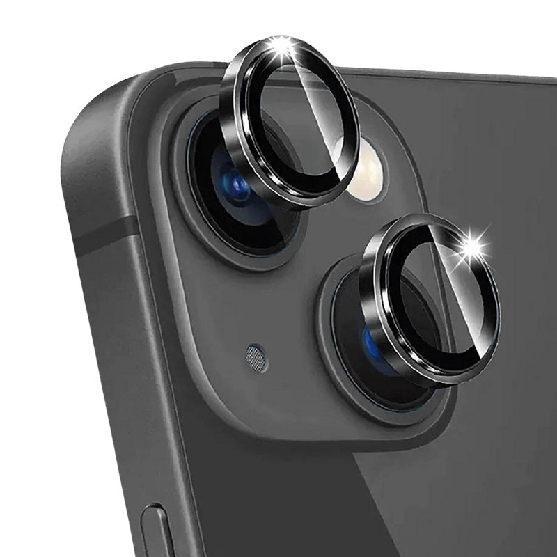 Защитное стекло Metal Classic на камеру (в упак.) для Apple iPhone 14 (6.1") / 14 Plus (6.7") (Черный / Midnight) в магазине vchehle.ua