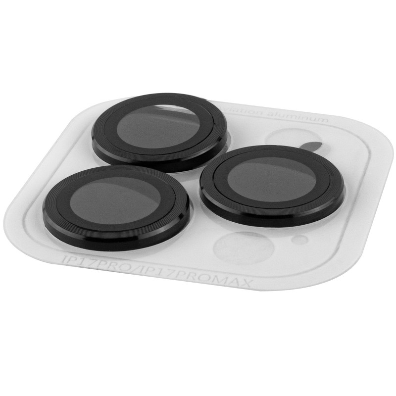 Фото Захисне скло Metal Classic на камеру (в упак.) на Apple iPhone 17 Pro (6.3") / 17 Pro Max (6.9") (Чорний / Black) в маназині vchehle.ua