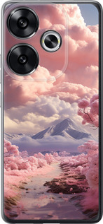 Чехол для Xiaomi Poco F6 Розовые облака (Фиолетовый)