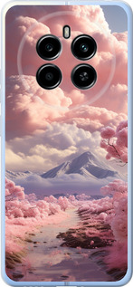 Чехол для Realme 12 4G Розовые облака (Фиолетовый)