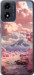 Чехол для Motorola Moto G04 Розовые облака (Фиолетовый)